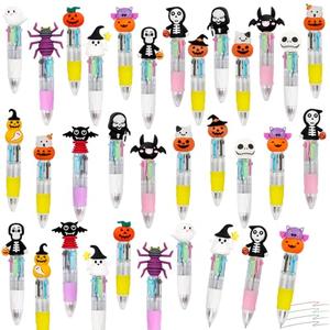 CZWZ 27Pcs Mini Multicolor Pens in One 4-in-1 Cute Pens Bulk for Kids, Ballpoint Pen for Birthdays and Children's Parties, Fun Gifts Assorted Ink Kawaii Pen(Halloween)