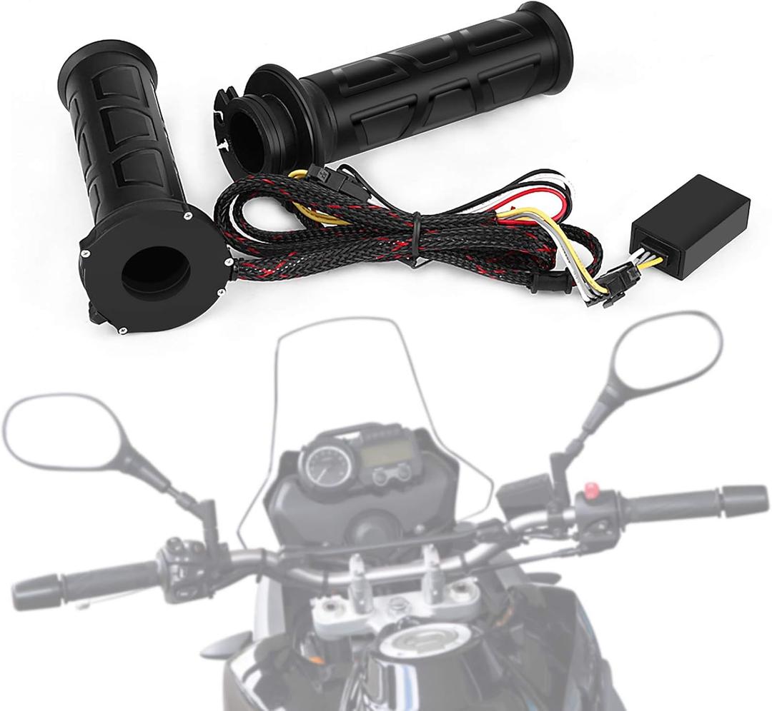 Heated Grips Motorcycle Handlebar Grips 1 Pair 22mm(7/8") , Electric Fast Heated Handlebar Grips, Universal Motorbike Handlebar Grips for Motorcycle