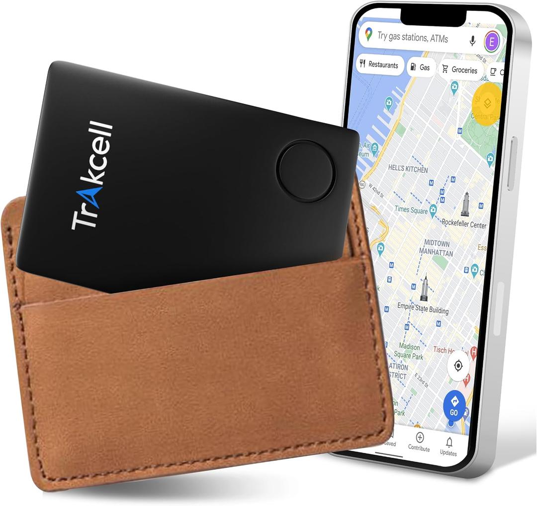 Thin Wallet Tracker Card, Wallet Finder, Smart Bluetooth Locator for Phone, Luggage Tags, Passport, IP67 Waterproof with Built-in 3 Year Battery, iOS Android Compatible,Black