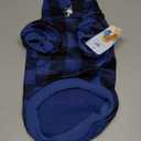 KOOLTAIL Plaid Dog Hoodie Pet Clothes Sweater with Hat and Pocket for Small Medium Large Size Dogs, Soft Winter Warm Dog Cold Weather Coat, Fleece Fall Dog Hooded Sweatshirt for Puppy Cats, Blue SM