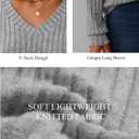 NORACORA V Neck Long Sleeve Shirts for Women Casual Fall Fashiion Tops Lightweight Tunic Sweaters Trendy 2025 (Gray, L)