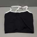 Womens Workout Sets Two Piece Cross Back Tank Top Matching High Waist Leggings Sets Gym Outfits Work Out Clothes (Medium, Colorblock Black)