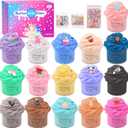 16 Pack Mini Butter Slime Kit, With Pink Watermelon & Lemon Slice Scents. Mermaid Slime Included - DIY Scented Slime Party Favor and Stress Relief Toy for Boys & Girls
