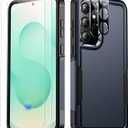 SPIDERCASE Designed for Samsung Galaxy S25 Case, [10 FT Military Grade Drop Protection], 2 Pack [Tempered Glass Screen Protector+Camera Lens Protector] Heavy Duty Shockproof Case,Deep Blue