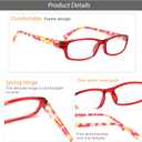 Kerecsen Reading Glasses 5 Pairs Fashion Ladies Readers Spring Hinge with Pattern Print Eyeglasses for Women (Multicolor -8, 3.0)