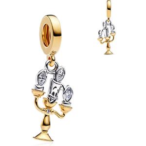 S925 Sterling Silver Gold Plated Romantic Charms, Gifts for Mom Girlfriend Family on Valentine's Day Birthday Christmas Anniversary, Bracelet Necklace Bead Charm