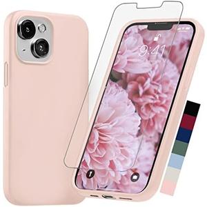 AloCase Compatible with iPhone Cover 13 Case Silicone with Screen Protector - Pink, Set of 3