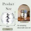 Disco Ball Vase 9" X 7.08" 2 Pcs Disco Ball Vases for Centerpieces Silver Mirror Disco Ball Planter for Wedding Table Centerpieces Birthday Party Decoration