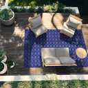 Garland Rug Garden Trellis 7 ft. x 10 ft. Indoor/Outdoor Area Rug Outdoor Waterproof Rug for Patio, Camping Rugs, RV, Porch, Deck, Camper, Balcony, Backyard for High-Traffic Areas, Navy Blue