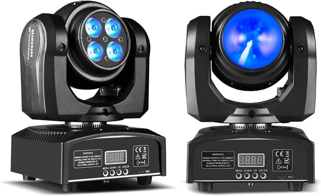 100W LED Moving Head DJ Lights 2-Sides Moving Head Wash & Beam Effect Stage Light RGBW 4-in-1 DMX Sound Active DJ Lights for Party Disco KTV Pub Bar Show Wedding Show - 1 PCS (1)