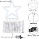 Christmas Decorations Star String Lights, 320 LEDs Outdoor Waterfall Tree Lights with 13" Topper Star, Plug in Waterproof Hanging Fairy Lights for Xmas New Year Holiday Party Yard Patio Decor
