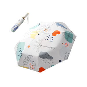 Automatic Folding Umbrella with Wind-Resistant 8 Ribs,37.8 inch Large Coverage, Floral Print Compact Umbrellas for Outdoor Travel
