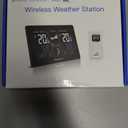 Newentor Weather Station Wireless Indoor Outdoor Thermometer, Color Display Digital Weather Thermometer with Atomic Clock, Barometric Pressure, Forecast Station with Adjustable Backlight, Black