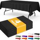 Niuara Black Plastic Table Cloth - 4 Pack 54" 108" Rectangle Disposable Tablecloths for 6FT Tables, Table Cover for Party, Holiday & Gathering Use