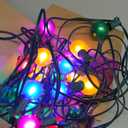 G40 Globe String lights, Frosted Multicolor LED Christmas Lights with 27 Shatterproof LED Bulbs, Hanging Christmas Tree Lights for Indoor Outdoor Holiday Party Backyard Christmas Decoration, Green Wire