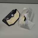 HMCITY Solar Lights Outdoor 120 LED with 3 Lighting Modes, Motion Sensor Wall Lights,IP65 Waterproof Solar Powered for Garden Patio Yard (Back Button 2Packs, Black Shell-Daylight White)