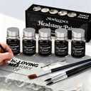 Professional Headstone Paint Kit - Monument Inscription Paint Long-Lasting, Weather-Resistant Formula for Restoring Faded Gravestone Lettering/Tombstone Inscriptions on Granite & Marble(Black)