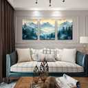 Acocifi Mountain Wall Art for Bathroom Forest Paintings Foggy Picture Nature Framed Wall Art Landscape Scenery Canvas Print Artwork for Living Room Bedroom kitchen Office Home Decor 12"x16"x3