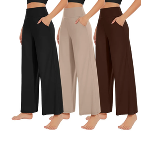NEW YOUNG 3 Pack Women's Wide Leg Pants with Pockets High Waist Loose Sweatpants Casual Lounge Yoga Workout Palazzo
Size M