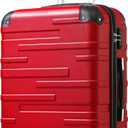 Coolife Luggage Suitcase Carry-on Hardside Travel Luggage TSA Lock Spinner Telescopic Handle (red)