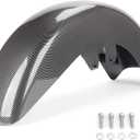 Motorcycle Mudguard Front Fender ABS Plastic Fit for Harley Touring Electra Glide Road Glide Street Glide Road King Tri Glide Tour Glide 1989-2013 (Fiber Black)