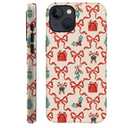 Generic Case Compatible with iPhone 13 - Hybrid Durable Shockproof Phone Cover,Cases for Woman Girl - Red Green Christmas Scroll Bow