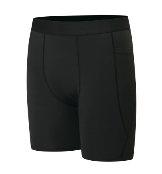 Youth Boys' Compression Shorts - Performance Spandex Athletic Underwear for Basketball with Side Pocket, L