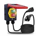 110V Single Phase Paddle Switch, Outlet Router Table Safety Switch with Female Plugs, 1 ft Female & 5 ft Male Power Cord, Red Emergency Stop for Table Saws, Router Tables, Extension Cords