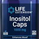 Life Extension Inositol Caps – 1000 mg, Myo-Inositol – Mood Health, Well-Being, Healthy Metabolism, Hormone Balance – Gluten-Free, Non-GMO, Vegetarian – 360 Capsules Exp Date 03/2028