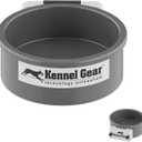 Dog Crate Water Bowl No Spill, 20oz Food-Grade Polypropylene Feeder, Secure Crate Mount with Covered Parts, Travel-Ready & Easy to Clean (Grey)