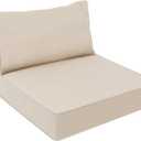 AAAAAcessories Outdoor Deep Seat Cushions, Waterproof, Fade-Resistant Patio Furniture Replacement Cushions, 25.5" x 25.5" x 5" + 25.5" x 13.5", Beige (25.5x25.5-13.5'' Low Back-1 Count)