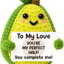 3 x GiftMark Anniversary Birthday Gifts for Women - Avocado Gifts for Boyfriend | Anniversary Birthday Gifts for Girlfriend Her Him Couples, Handmade Crochet Avocado