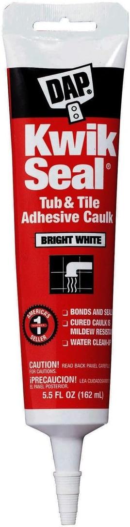 Dap 18001 6 Pack 5.5 oz. Kwik Seal Kitchen and Bath Adhesive Caulk, White