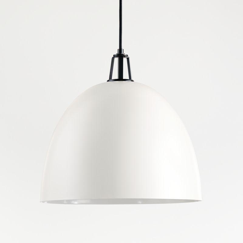 Maddox White Dome Large Pendant Light Socket 15x10 Inches