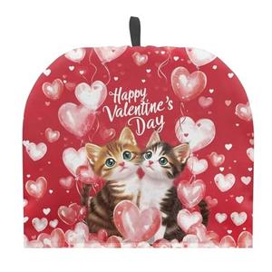 ZUXONGSY Red Tea Cozy for Teapot Tea Insulated for Valentines Day Cat Tea Kettle Cover for Keeping Warm Love Heart Teapot Dust Protector for Kitchen Accessory