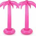 Hungdao 2 Pack Palm Tree Decoration, 67-Inch Hot Pink Inflatable Palm Trees Decor Hawaiian Lalu Party Decorations Blow Up Coconut Tree Beach Backdrop Favor for Luau Party Decoration