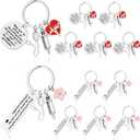 Sureio 12 Pcs Nurse Appreciation Gifts Bulk Nurse Week Thank You Keychain School Teacher Nursing Student Gifts for Assistant Practitioner Doctor Caregiver Medical