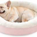 Love's cabin Round Donut Cat and Dog Cushion Bed, 30in Pet Bed for Medium or Large Dogs, Anti-Slip & Water-Resistant Bottom, Soft Durable Fabric Pet beds, Washable Calming Cat & Dog Bed Pink