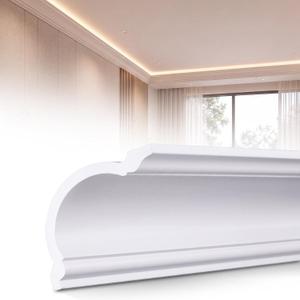 Pushglossy 8 PC 47.2"(total 31.5ft) Ceiling Crown Molding with LED Duct Kit