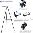 Audio-Visual Direct Lightweight Aluminum Flip-Chart Presentation Easel, Adjustable Height 37"-70", Black