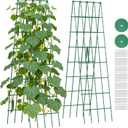 Suteck A-Frame Cucumber Trellis 59.4" 2 Pack - Metal Garden Trellis for Cucumbers, Peas, Beans & Climbing Plants, Foldable Outdoor & Indoor Vegetable Support for Raised Beds, Patios & Backyard