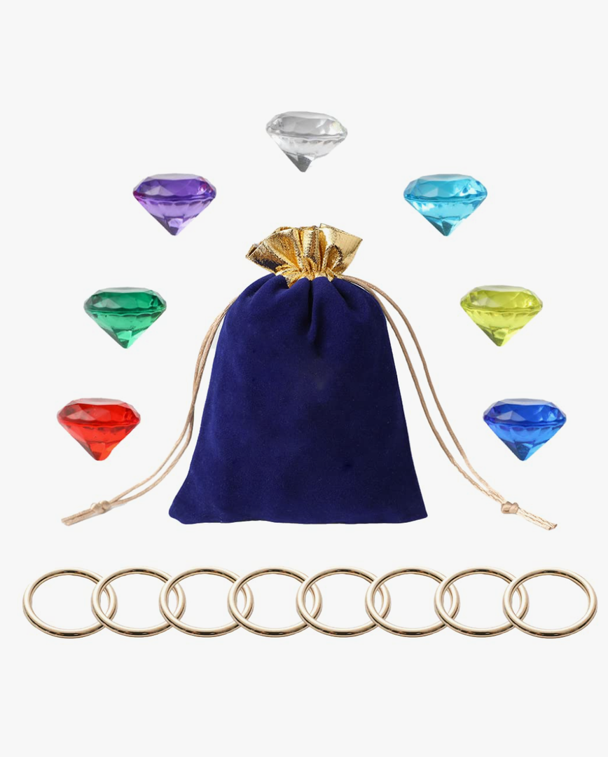 Blue Hedgehog Bag Include Acrylic Diamond Gems Gold Power Rings Birthday Party Favor Supplies Party Decoration For Kids Party.
