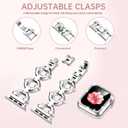 Mesime Compatible with Apple Watch Band 38mm 40mm 41mm 42mm 44mm 45mm 46mm, Women Bling Jewelry Bands with Tempered Glass Screen Protector Case, Shiny Strap for iWatch Series 11/10/9/8/7/6/5/4/3/2/1/SE