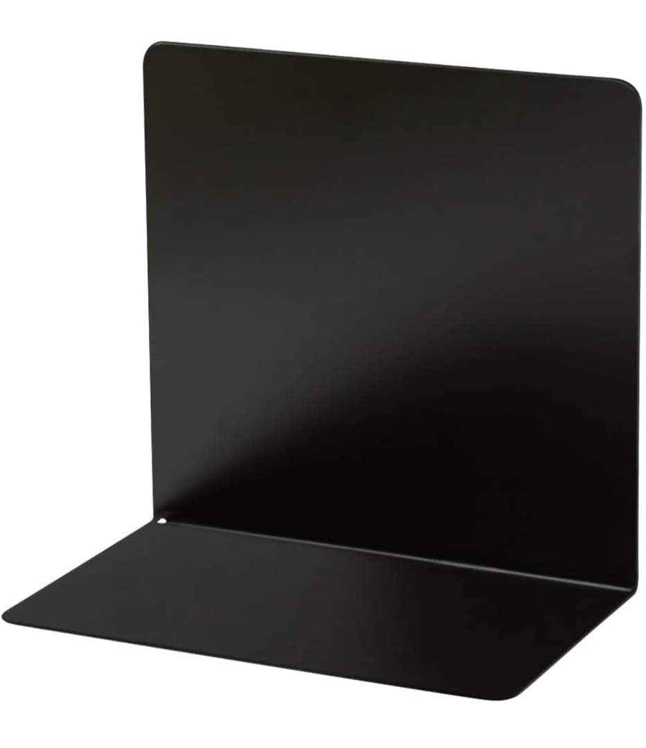 Sonic DA-7164-D Bookend with Magnet, L-Shaped, Wide, 1 Piece, Black