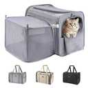 MIDOG Cat Carrier Soft for Small to Medium-Sized Cats, Up to 15 Lbs, TSA Airline Approved Soft Sided Pet Carrier, Collapsible Travel Cat Carry Bag (Grey)