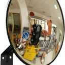 Traffic Curved Convex Wide Angle Mirror, 30 cm / 12", Unbreakable for Road Safety Shop Security with Adjustable Wall Fixing Bracket