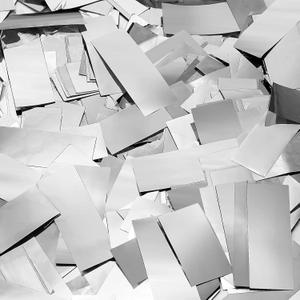 Sumind 200 Grams Foil Silver Confetti Large Glitter Metallic Throwable Scatter Table Party Confetti for Wedding Graduation Birthday Baby Shower Christmas Celebrations New Years Party Decorations