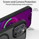 for iPhone 15 Pro Max Phone Case [Compatible with MagSafe] [10FT Drop Resistant Matte] Skin Feeling Back Cover for iPhone 15 Pro Max Magnetic Case (Black)