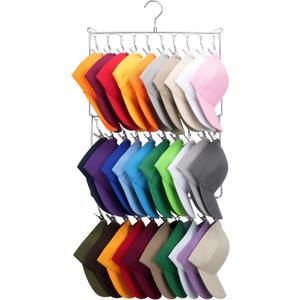 ZEDODIER Hat Hanger Hat Rack for Baseball Caps, 30 Hooks, Space Saving Hat Holder Closet Organizers and Storage, Silver