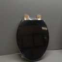 Black Elongated Toilet Seat Natural Wood Toilet Seat with Zinc Alloy Hinges, Easy to Install also Easy to Clean, Scratch Resistant Toilet Seat by Angol Shiold (Elongated, Black)